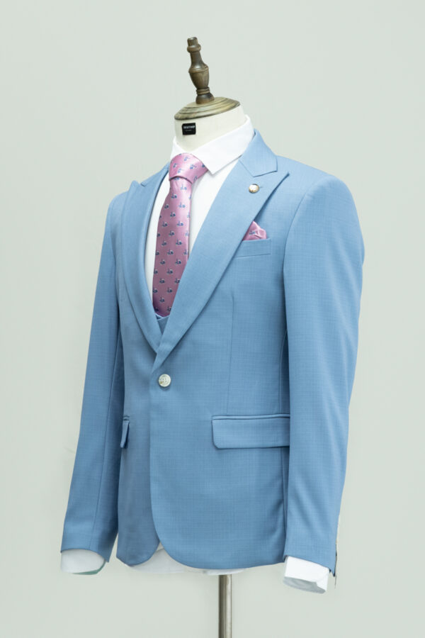 Sky blue 3 piece suit - Image 2
